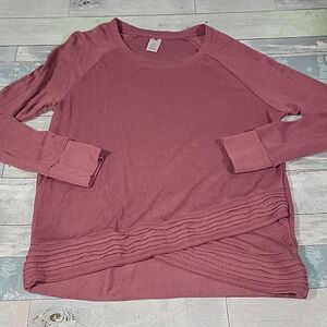 Active Life Dusty Deep Rose Pink Long Sleeved Shirt/Top sz Large